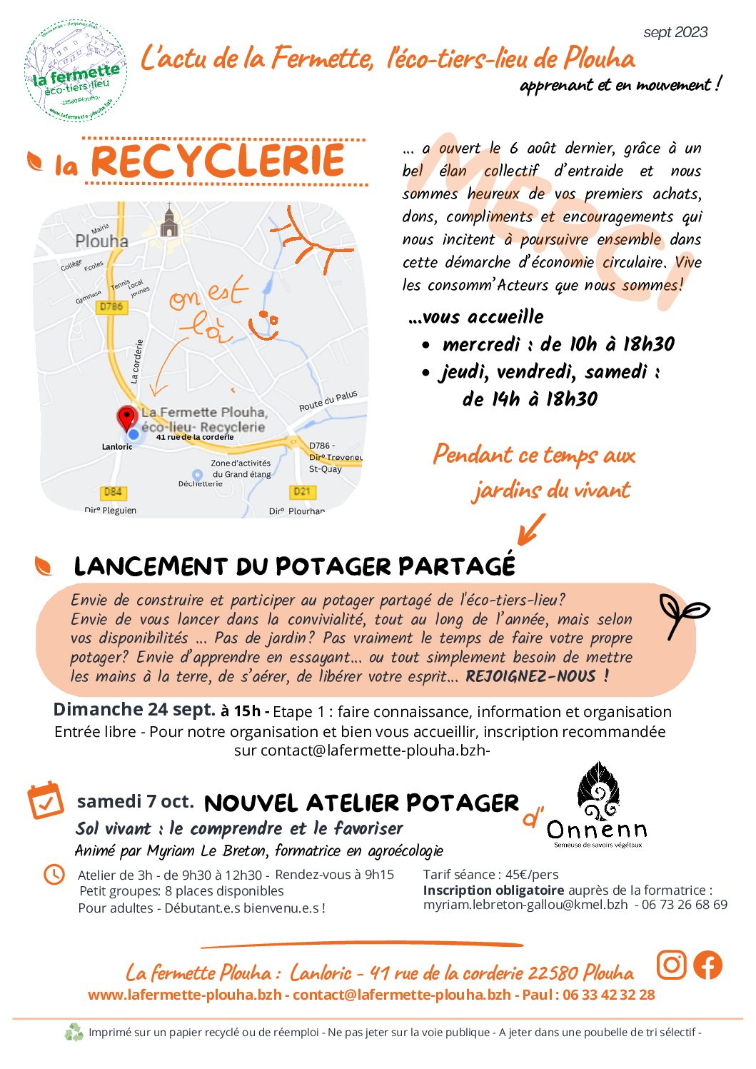 Actu Sept 23-LaFermettePlouha-écolieu-recyclerie